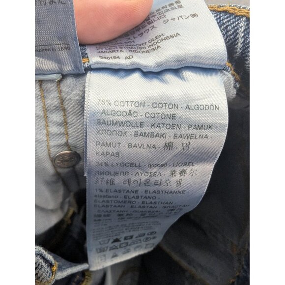 Levis Jeans Mens 33x32 Blue 502 Taper Stretch Distressed Zip Fly 29507-0390 - Picture 13 of 14